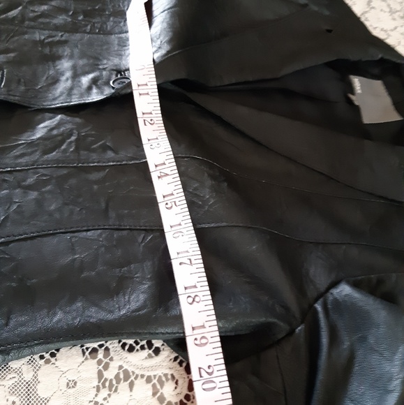 Mexx Black Leather Jacket Size 12 - Picture 6 of 7